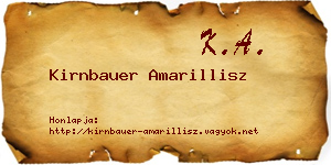 Kirnbauer Amarillisz névjegykártya